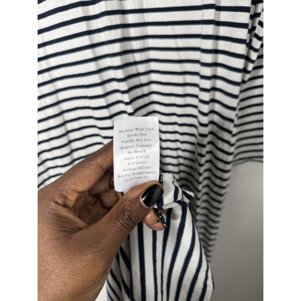 Frank & Eileen Emma Popover Henley Collared Maxi Dress striped large - Picture 11 of 12